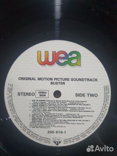 LP phil collins - Buster 1988 оригинал NM