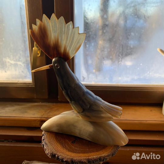 Фигурка Птица из коровьего рога СССР