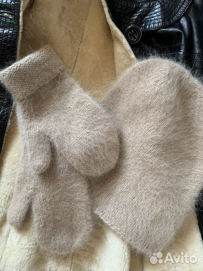 Варежки из пуха норки