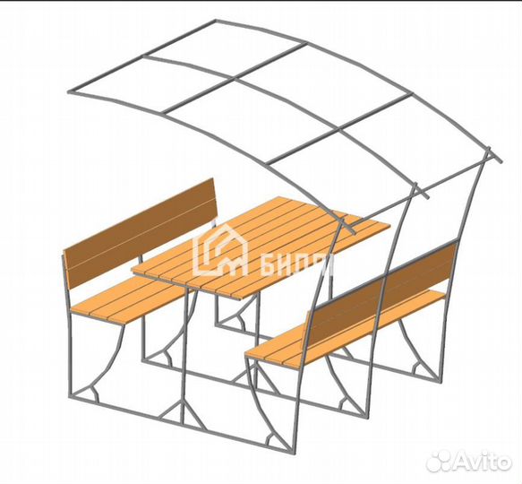 Беседка для дачи металлическая разборный каркас