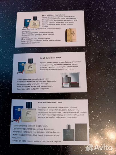 Визитки парфюмерные