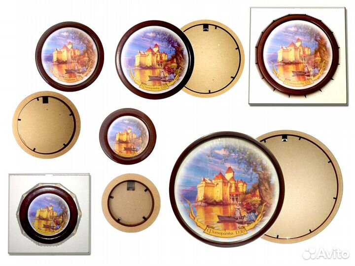 Круглые рамки со стеклом, 9 диаметров