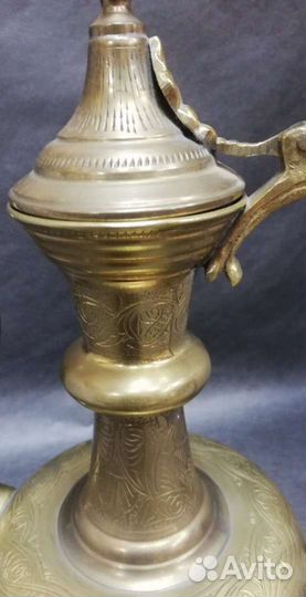 Винтажный латунный Кумган (кувшин), Индия