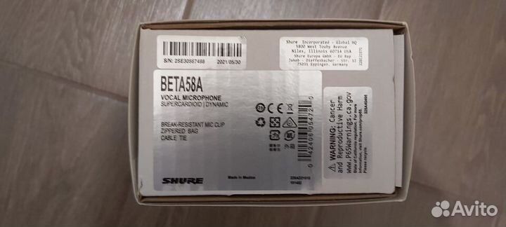 Профессиональный вокальный микрофон Shure Beta 58А