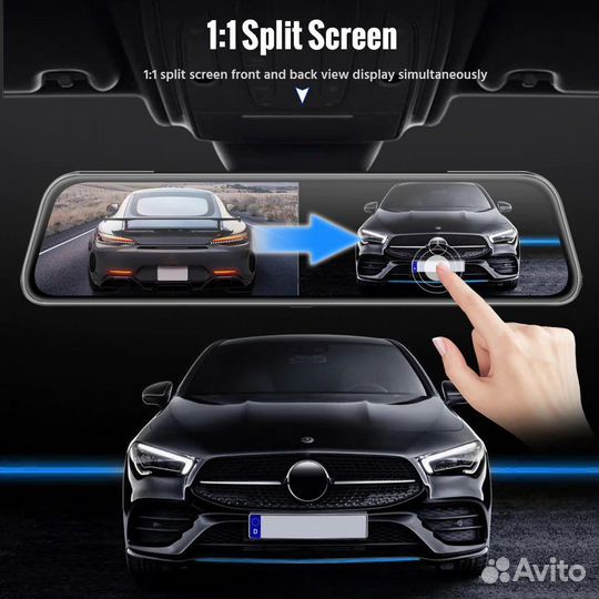 Видеорегистратор зеркало с камерой заднего вида