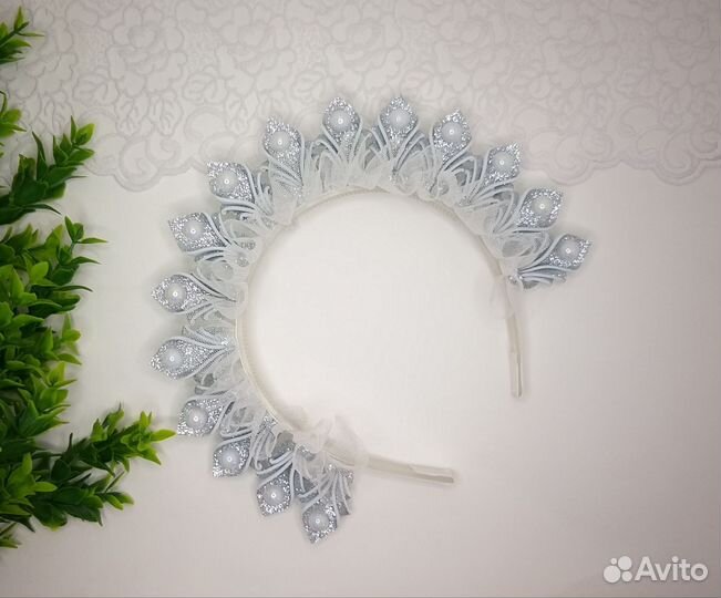 Новогодний ободок снежинки (льдинки)