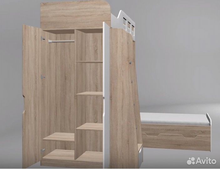 Двухъярусная кровать Сонома/Голубой