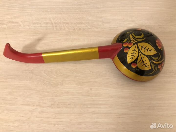 Половник (ложка) деревянный хохлома
