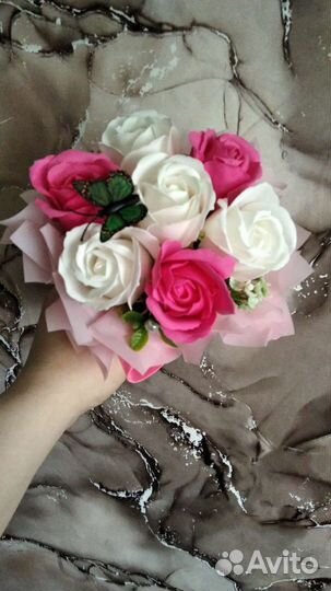 Букет из мыльных роз