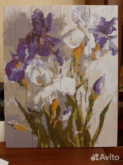 Продаю картину по номерам на дереве (нарисованная)