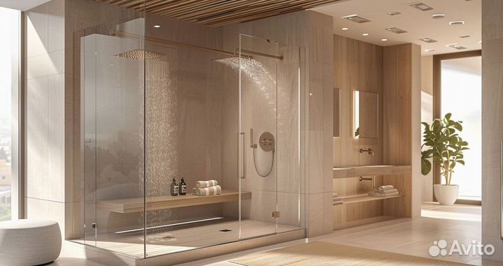 Стеклянные душевые перегородки на заказ