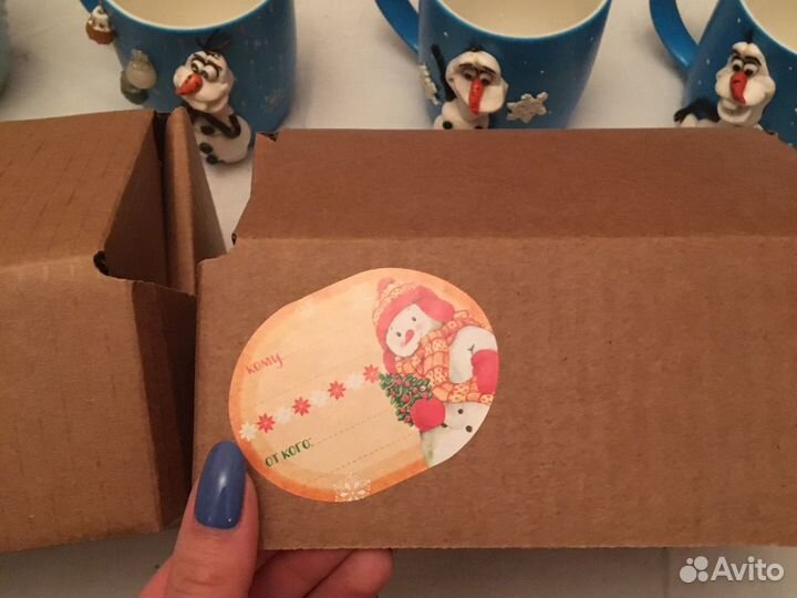 Новогодние кружки ручной работы (handmade)