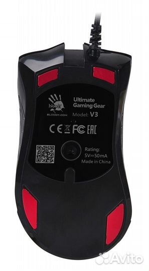 Мышь A4Tech Bloody V3 черная оптическая (3200dpi)