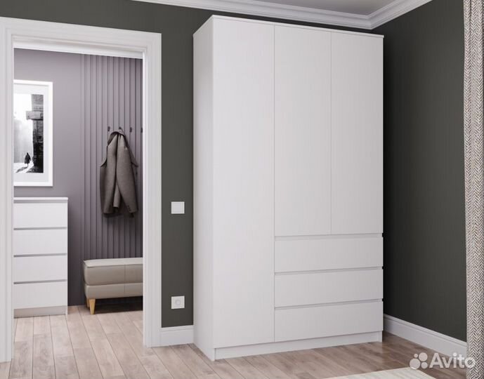 Шкаф для одежды белый 1200 мм