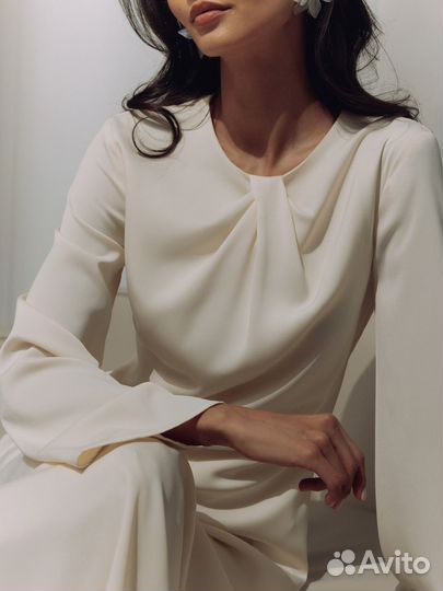 Платье макси lichi M светлое молочное