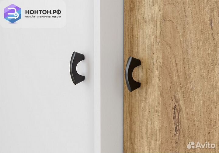 Шкаф 2-х створчатый комбинированный Анри белый тек