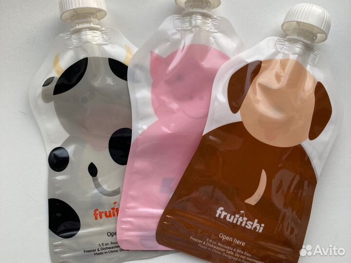 Набор (3шт) многоразовых пауч пакетов