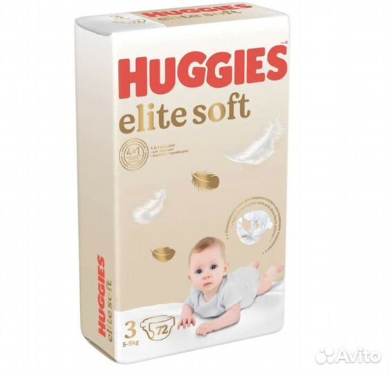 Подгузники Huggies Elite Soft 3 5-9кг 72шт