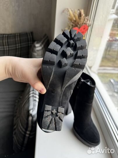 Ботильоны зимние 38 натуральная замша