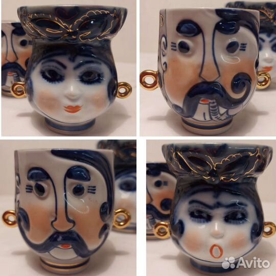 Статуэтки и чашки Голова разные