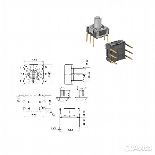 1 шт DIP-переключатель mssr-16 42 В 100 мА / ротор