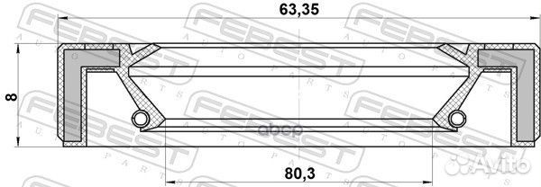 Сальник раздатки 95GAS-65800808X Febest