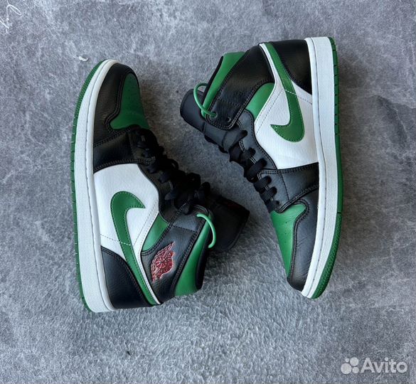 Кроссовки Nike Air Jordan 1 Mid Green Toe