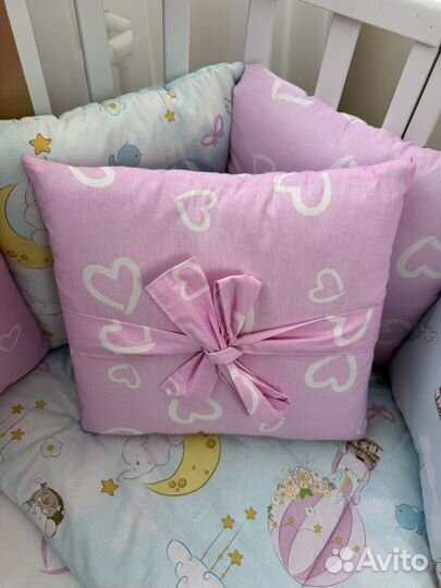 Бортики в детскую кроватку и простынь на резинке