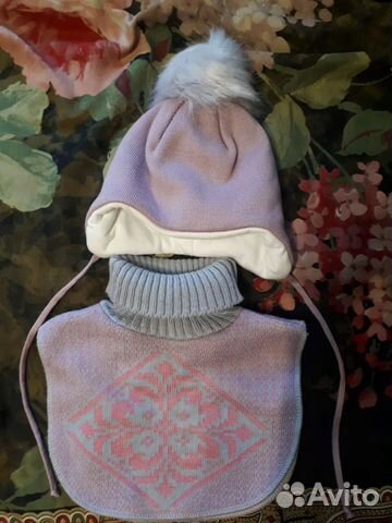 Комплект зимний шапка 50-52р и шарф