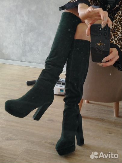 Сапоги замшевые демисезонные женские