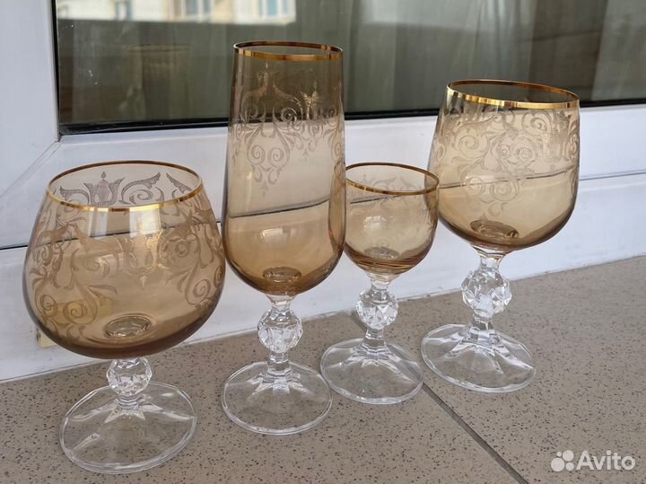 Фужеры бокалы Богемия хрусталь