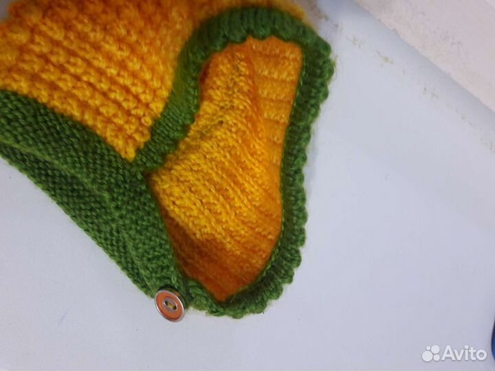 Шапка для мальчика новая(вязаная,флисовая 2 шт)