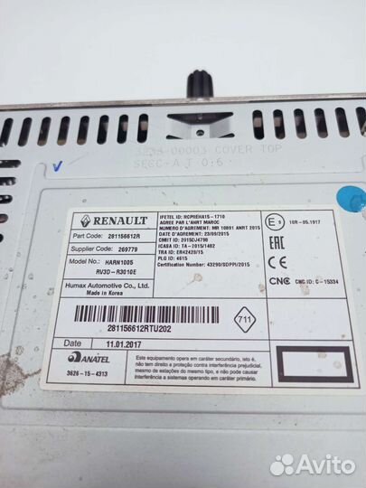 Штатная б/у магнитола renault duster 2018