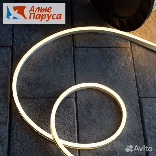 Гибкий неон 08х16 мм, 10 м/ теплый белый