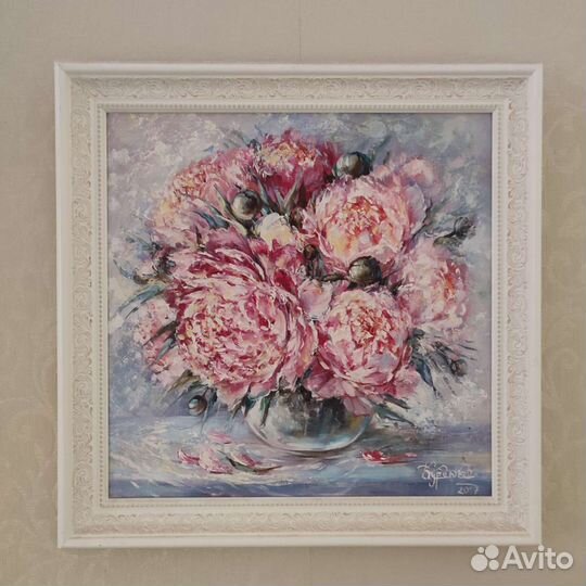 Картина, холст, масло, в раме, 40*40