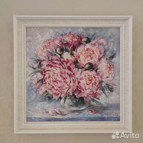 Картина, холст, масло, в раме, 40*40