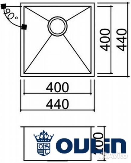 Металлическая мойка Oulin OL-F101