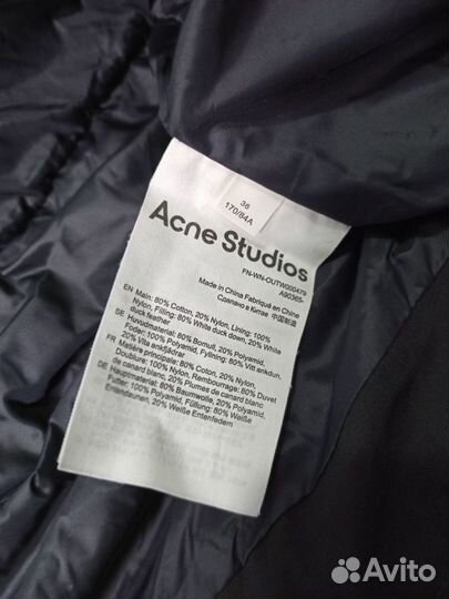 Женский пуховик Acne Studios новый S M L оригинал