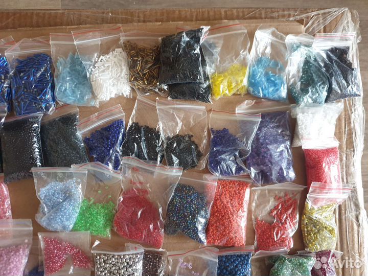 Бисер, стеклярус, рубка, бусины