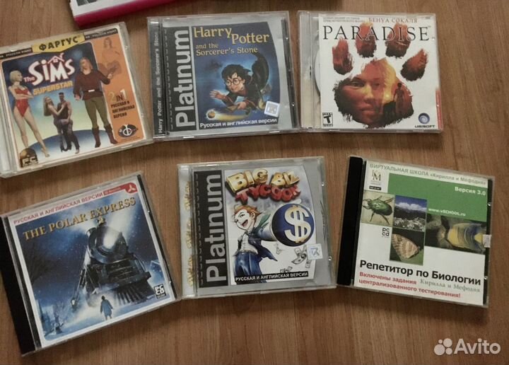 CD диски с играми, диск репетитор по биологии