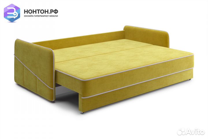 Диван еврокнижка Энерджи 3-х местный горчичный