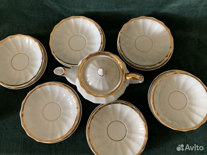Чайный сервиз вербилки Золотая лента СССР
