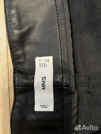 Брюки кожаные mango