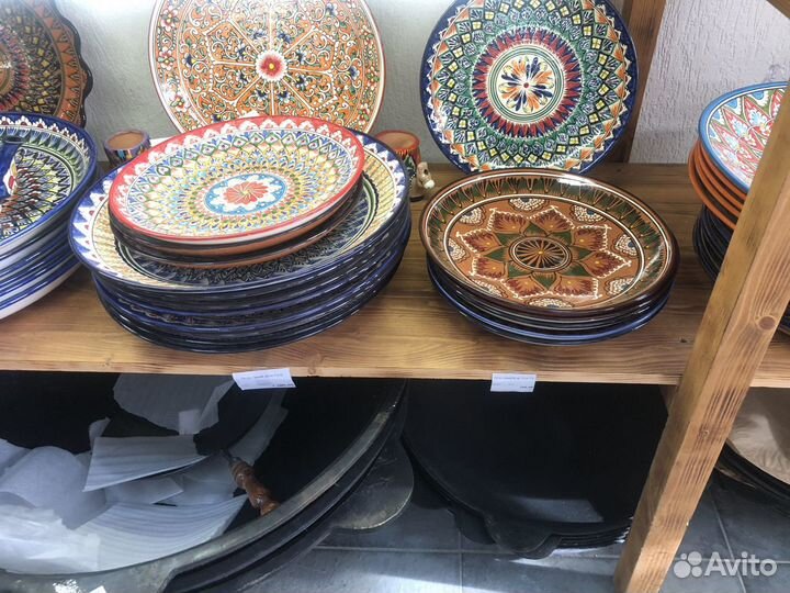 Ляган Риштанская Керамика 32 см. плоский