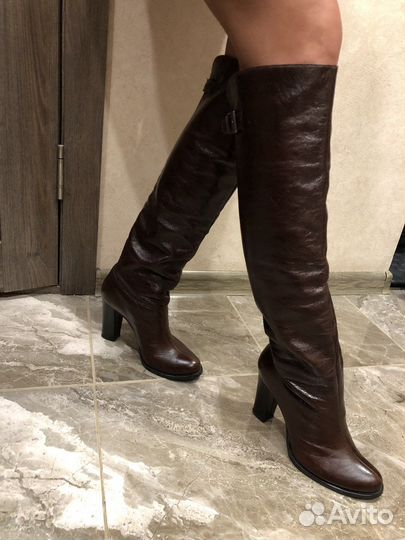 Сапоги батфорты деми натуральная кожа