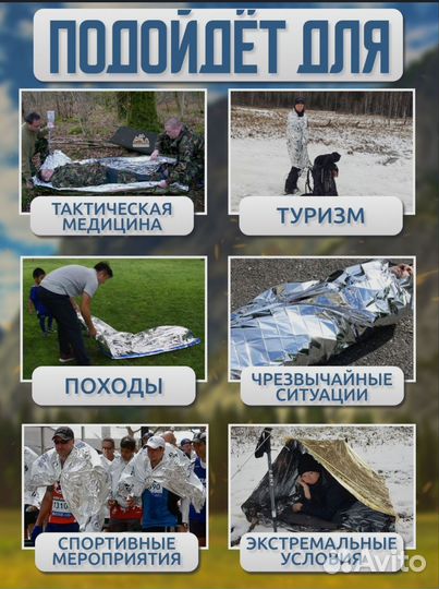 Спасательное одеяло изотермическое