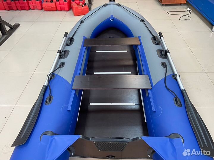 Лодка пвх Тритон 335 серо-синий