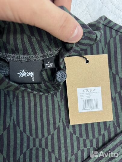 Лонгслив Stussy Circle Mock Neck Ls Grey