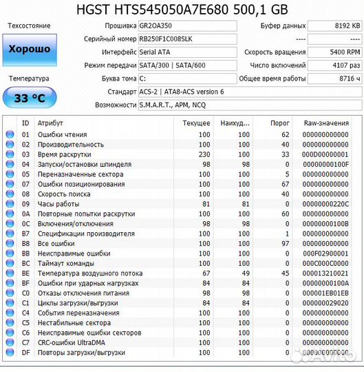 Жесткий диск hgst Travelstar Z5K500 500Гб, 2.5