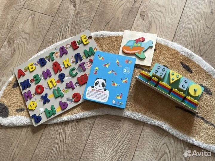 Деревянные пазлы пакетом